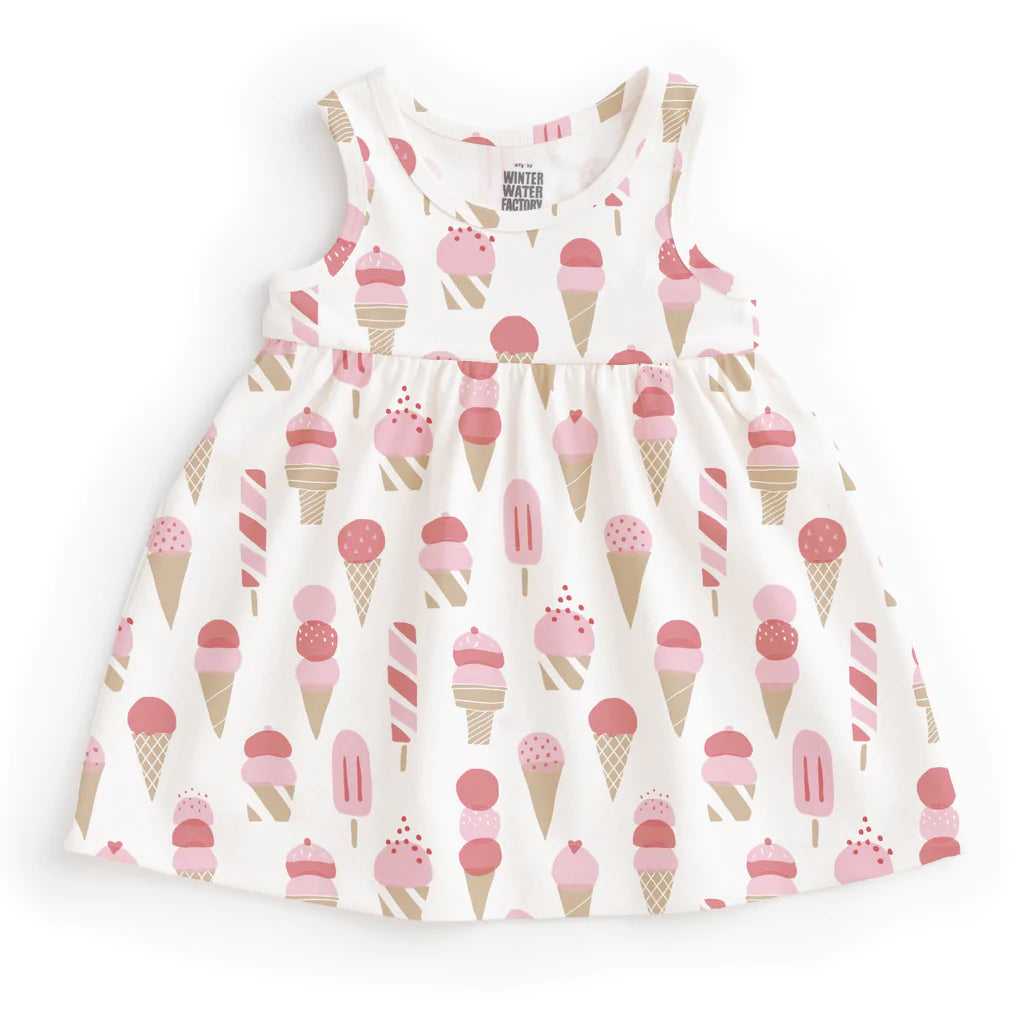 Alna Baby Dress, Ice Cream Red and Pink