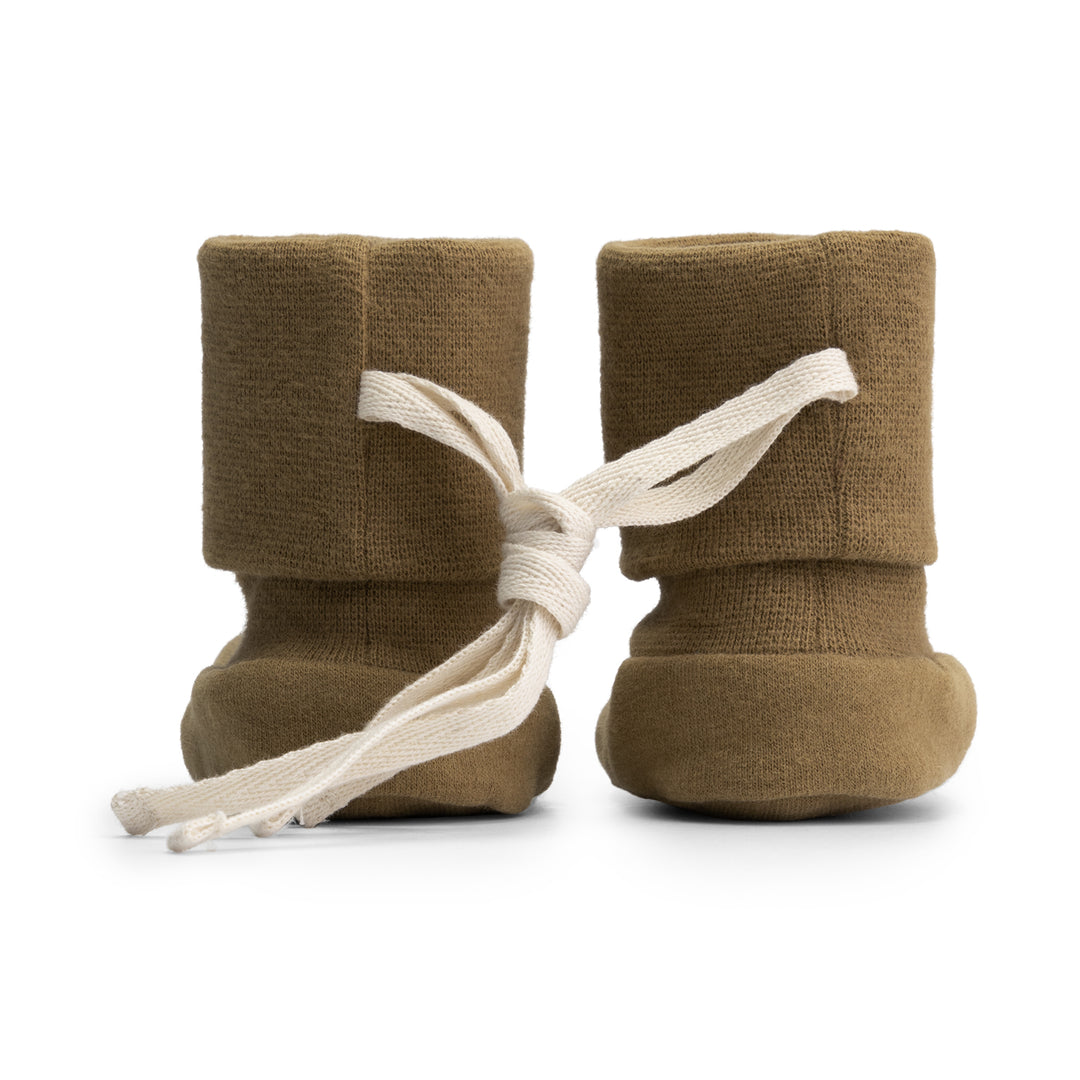 Gray Label Baby Ribbed Booties, Peanut