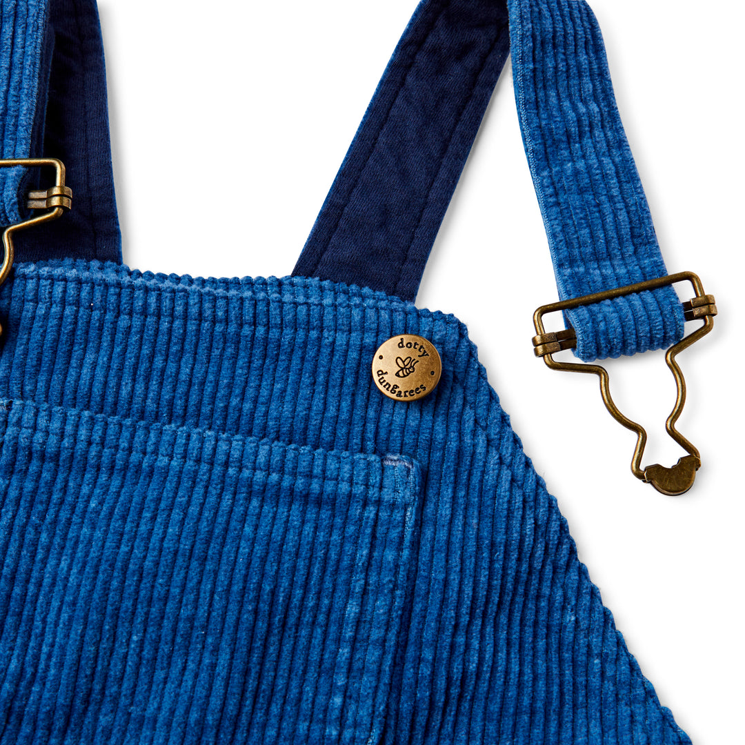 Chunky Cord Dungarees, Petrol