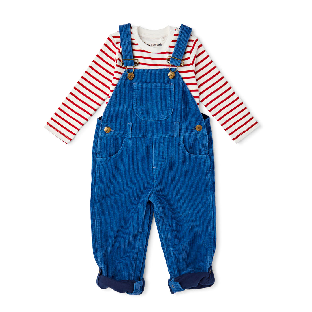 Chunky Cord Dungarees, Petrol