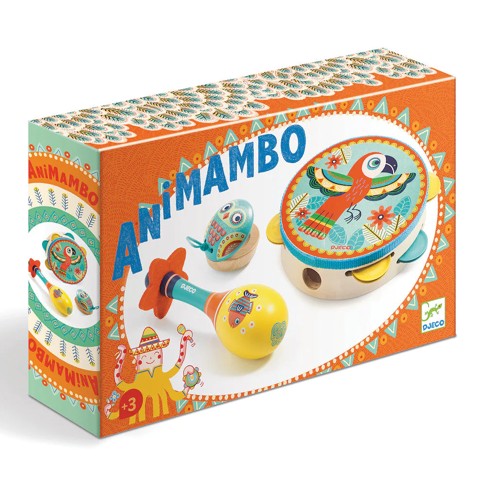 Animambo 3 Piece Set - Tambourine, Maracas, Castanet