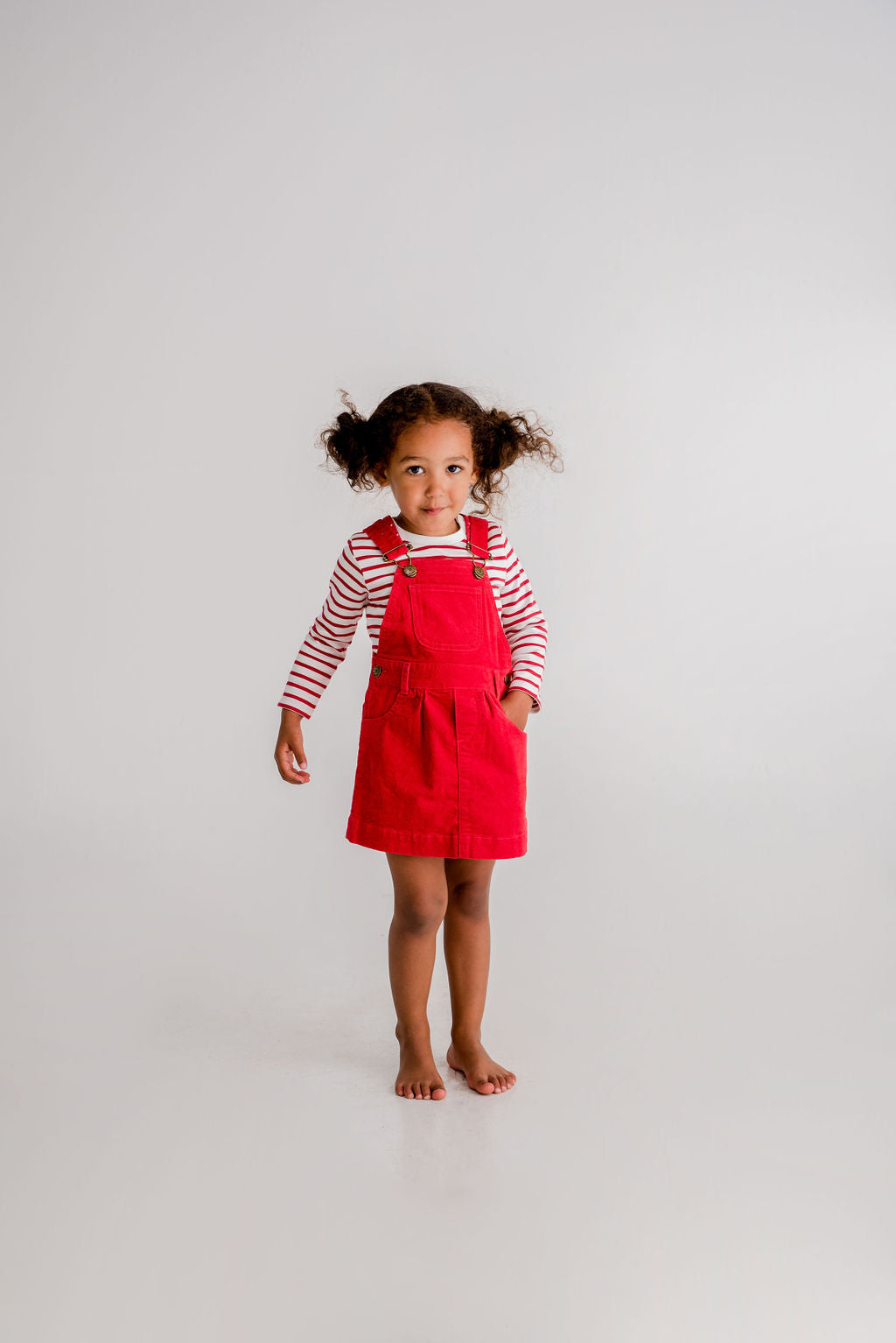 Cord Dress, Bright Red
