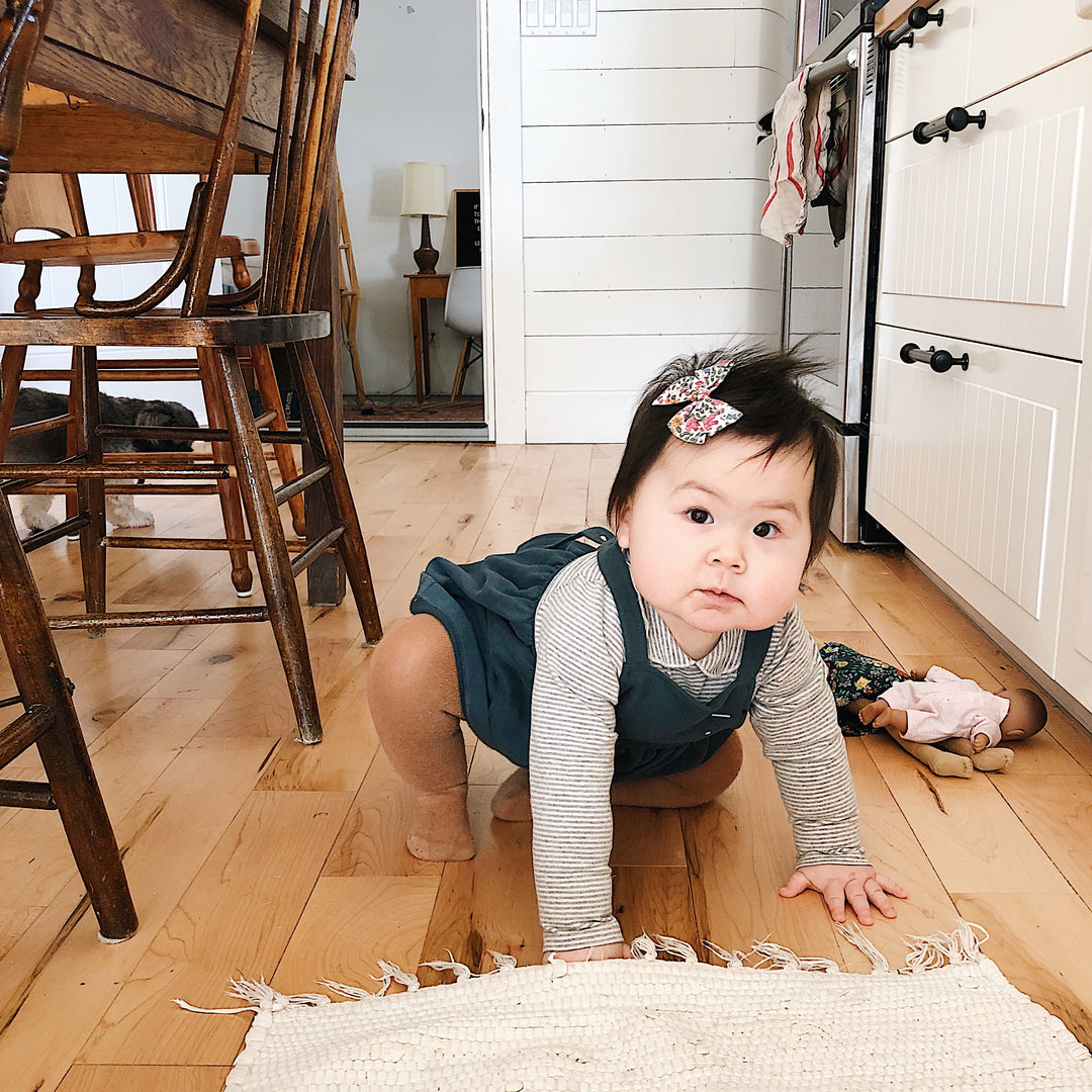 Baby Collar Onesie, Grey Melange/Cream