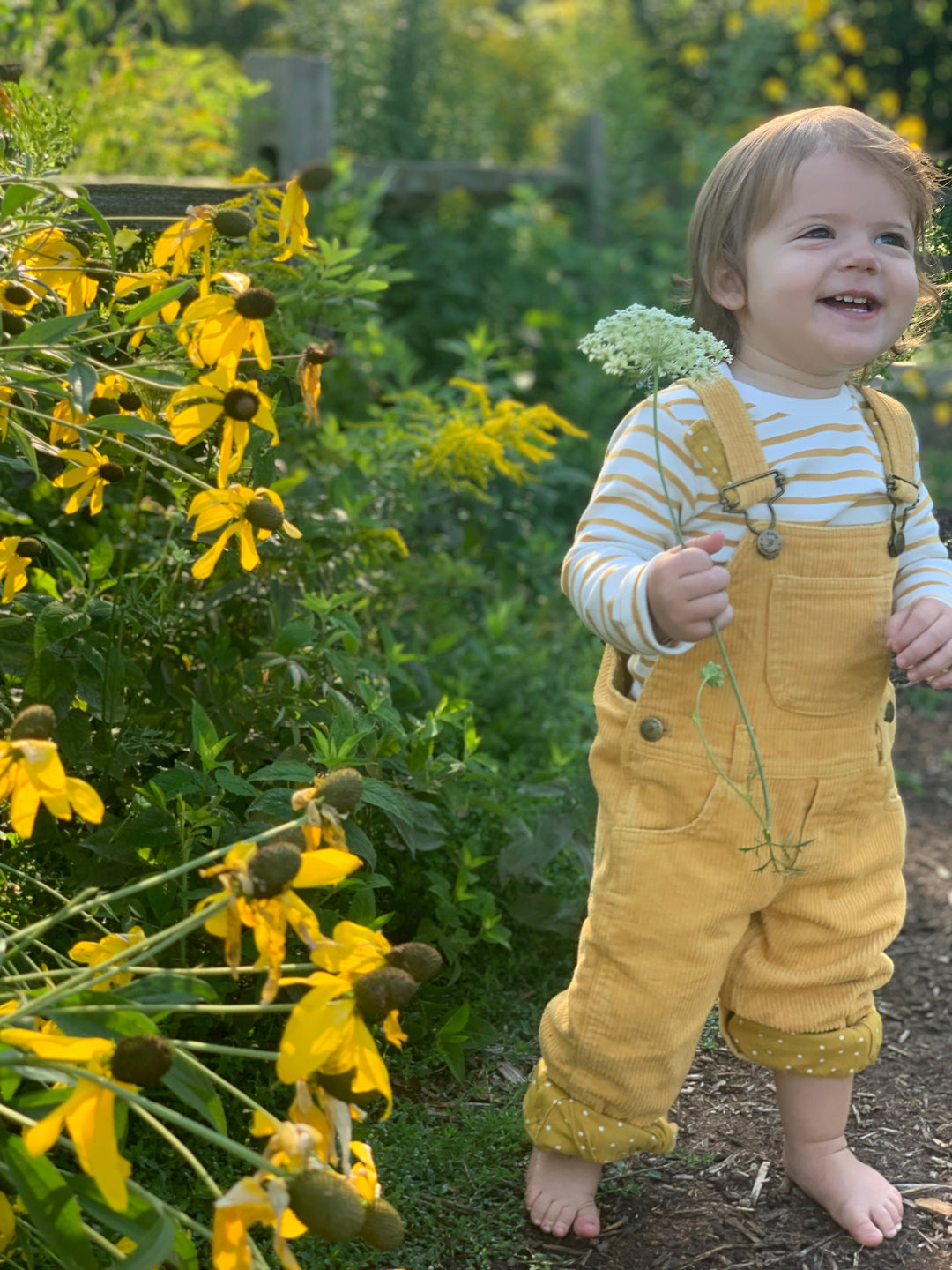 Chunky Cord Dungarees, Ochre