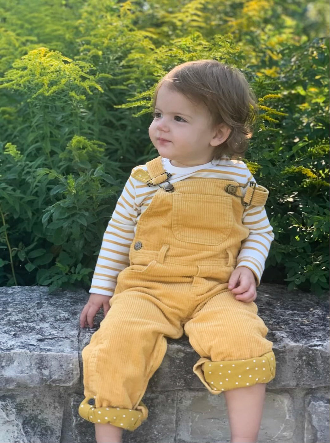 Chunky Cord Dungarees, Ochre