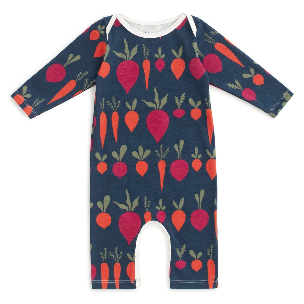 L/S Romper Root Vegetables, Night Sky