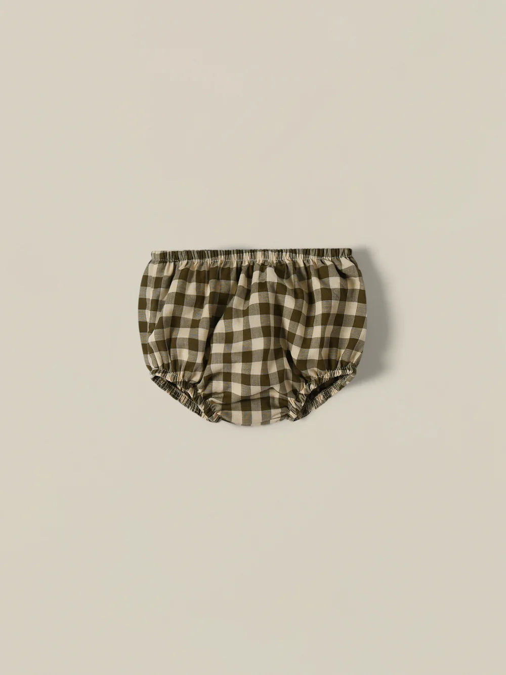 Organic Zoo Shortie, Olive Gingham | Blackbear Children's Boutique