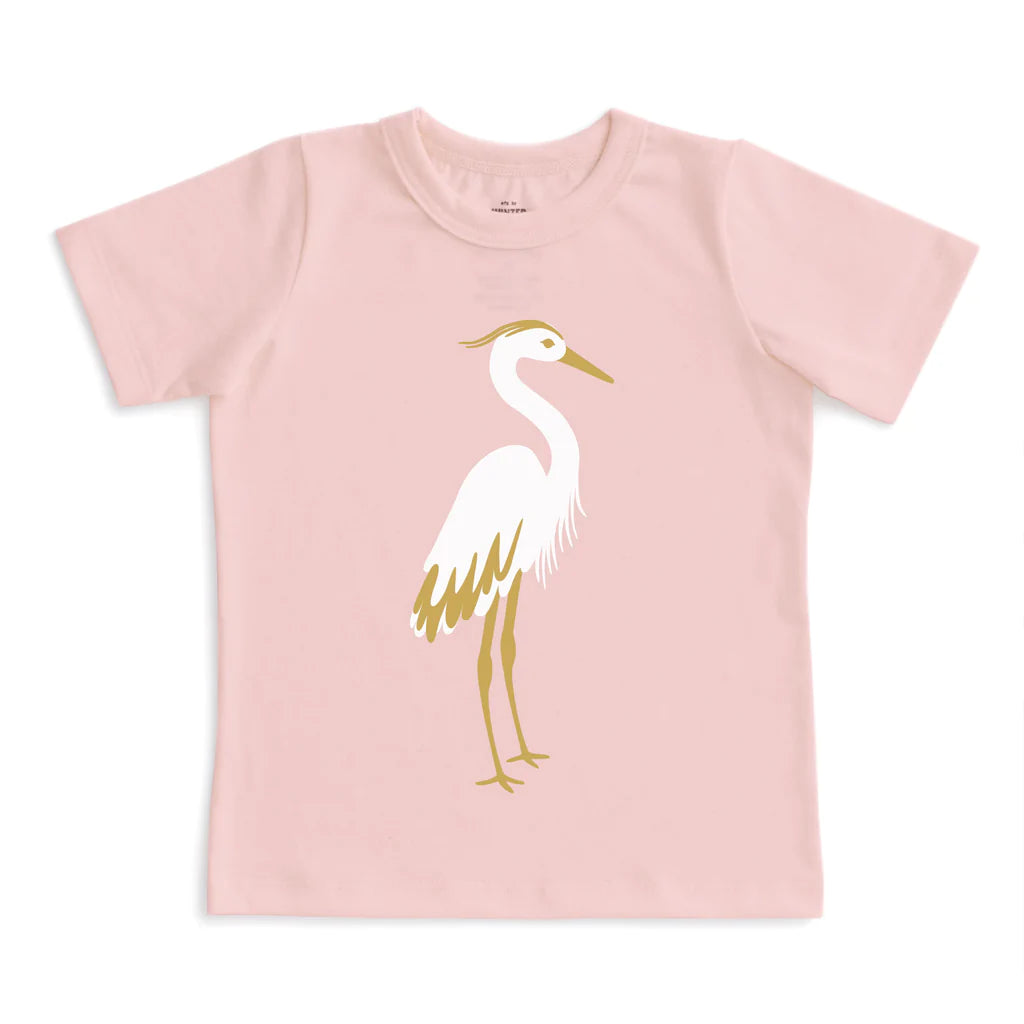 Short Sleeve Graphic Tee, Crane Pink