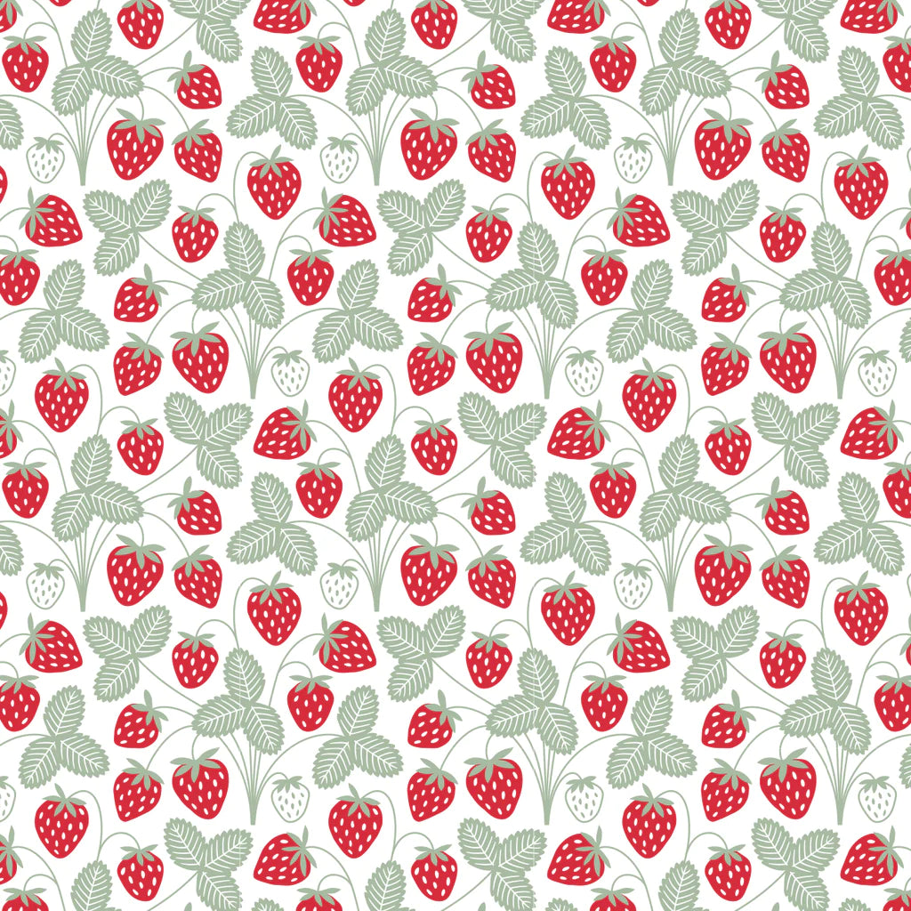 L/S Romper, Strawberries Red & Green