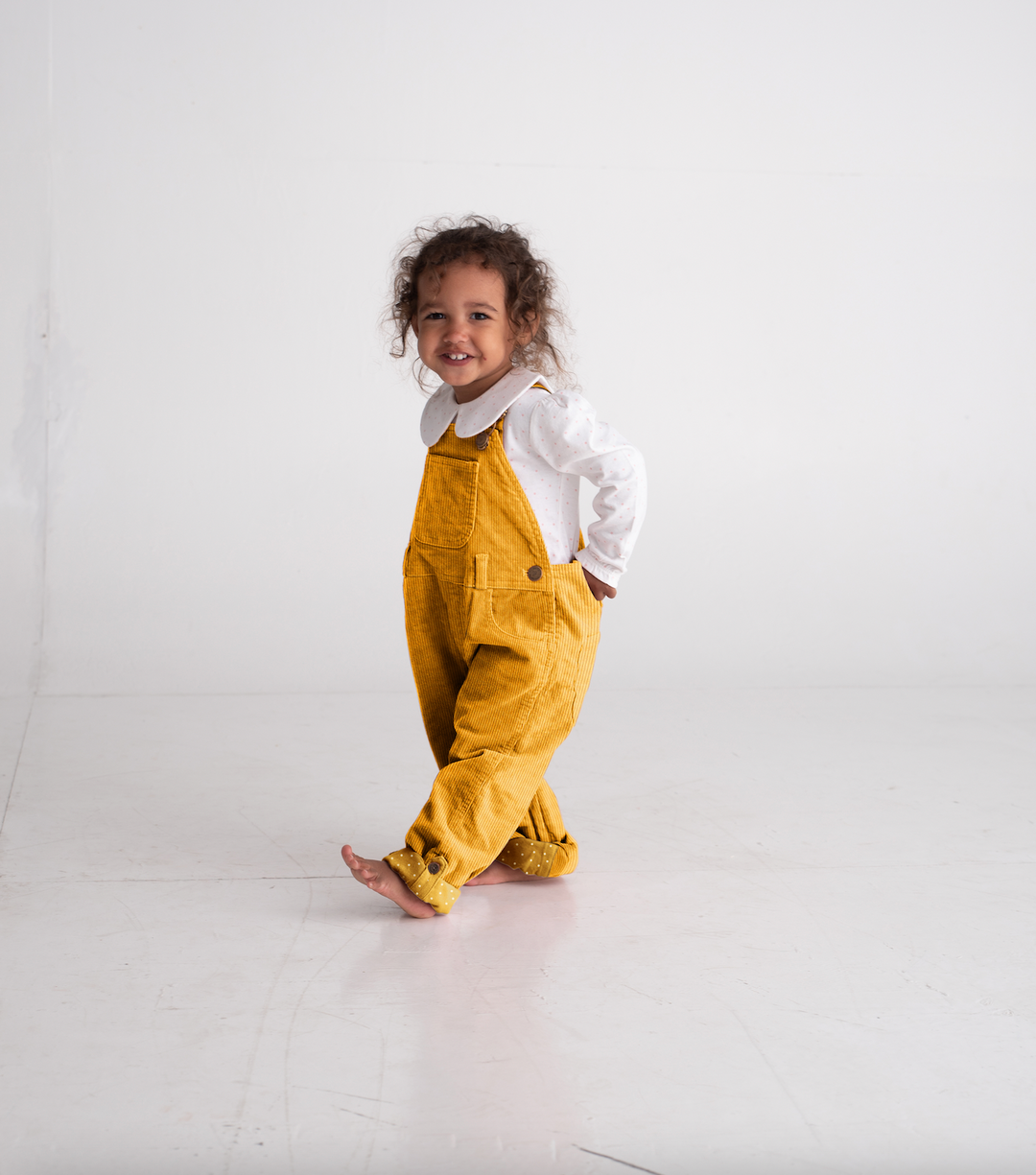 Chunky Cord Dungarees, Ochre