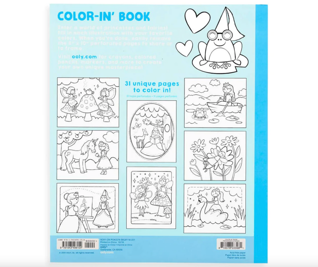 Color-in' Book: Princesses & Fairies