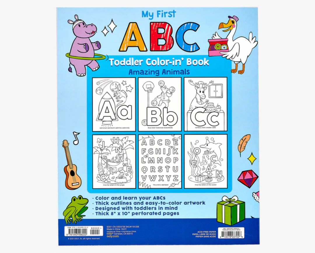 Toddler Color-in' Book: ABC Amazing Animals