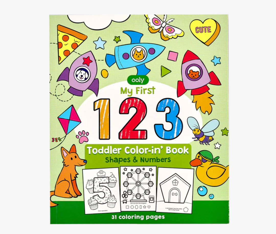 Toddler Color-in' Book: 123 Shapes + Numbers
