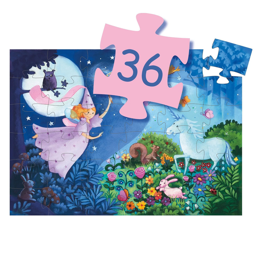 Silhouette Jigsaw Puzzle, Fairy And Unicorn