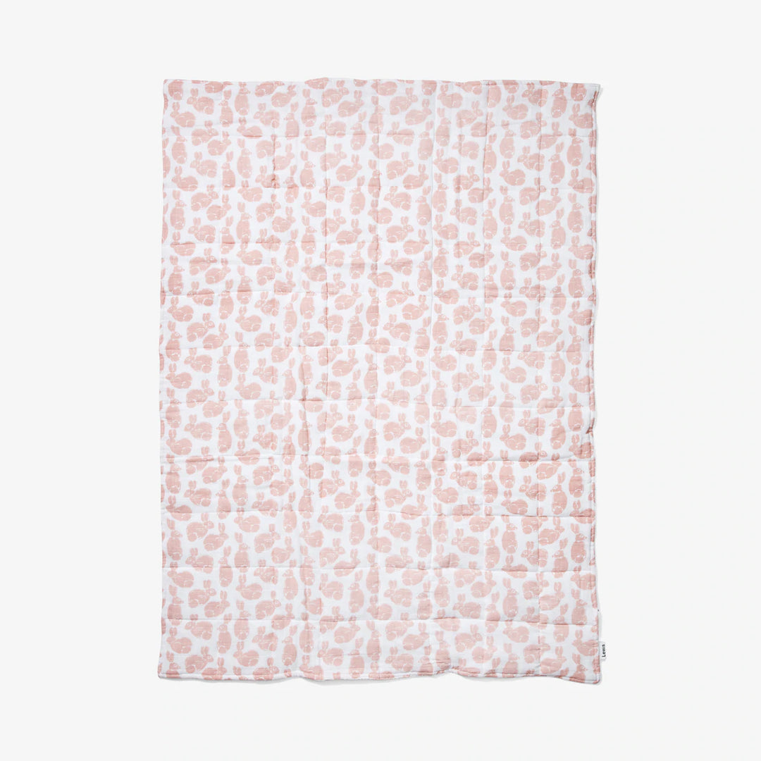 Quilted Baby Blanket Bunny, Blush