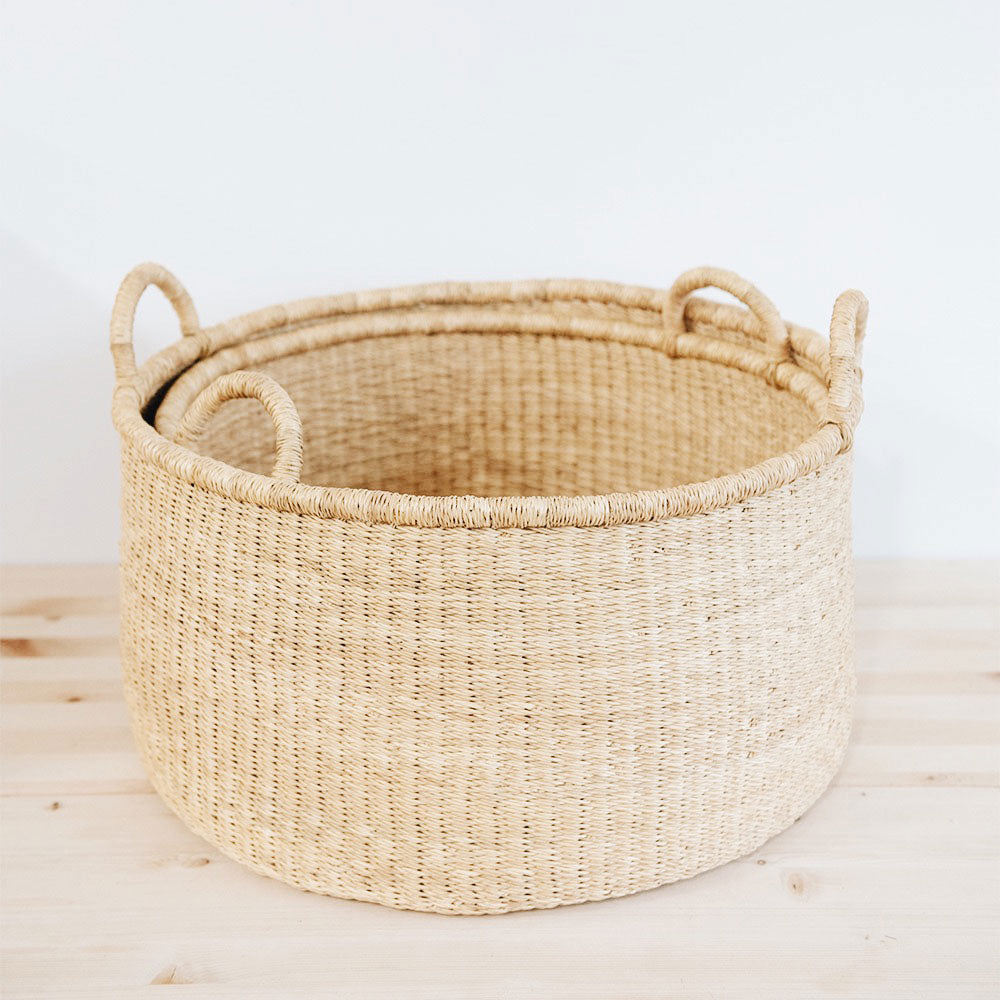Elephant Grass Floor Basket, Large