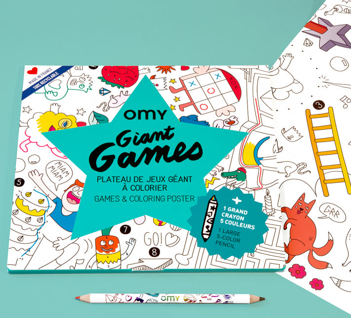Giant Coloring Poster, Giant Games + Pencil