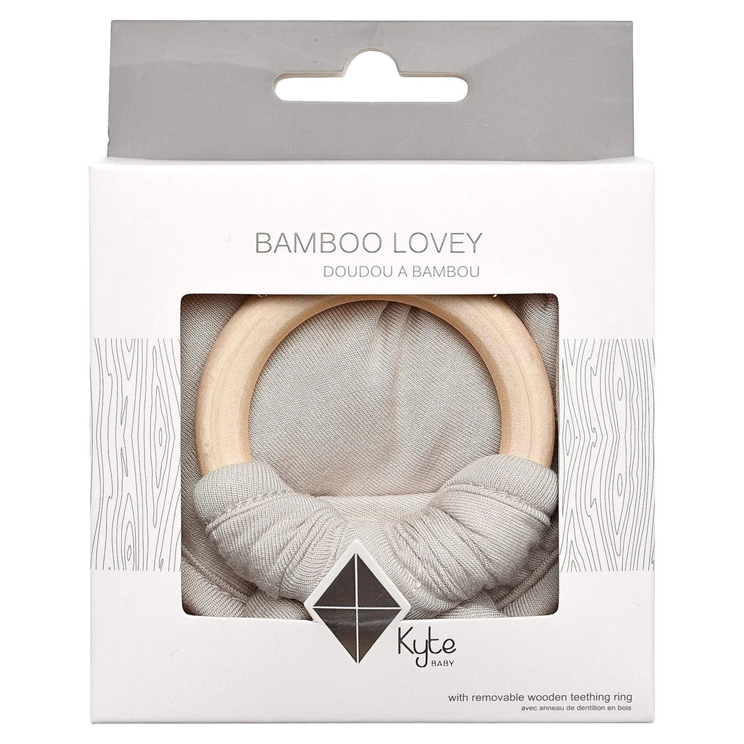 Lovey with Removable Wooden Teething Ring, Oat