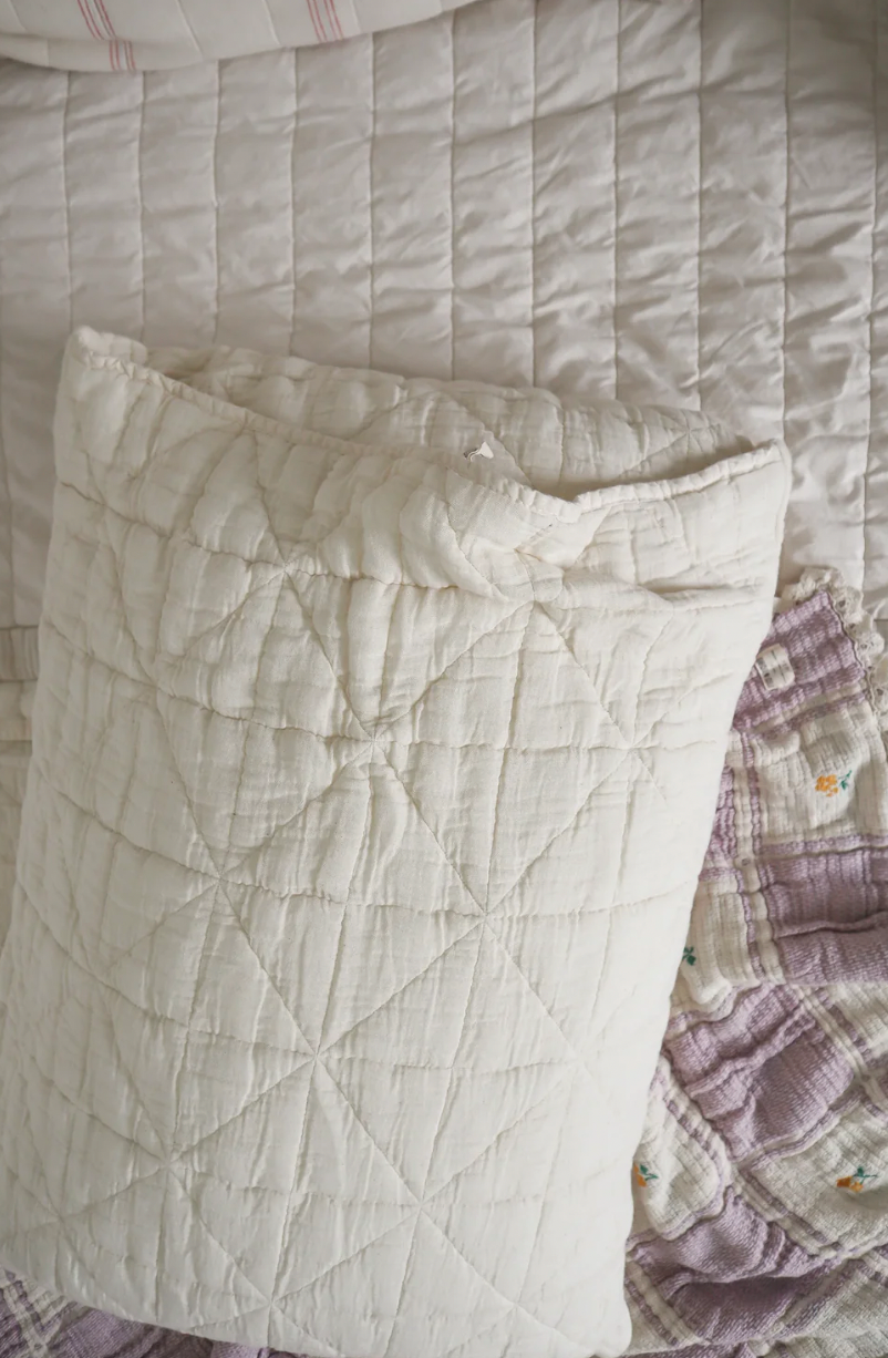 Quilted Pillowcase, Natural